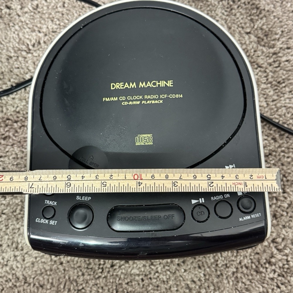 Sony Dream Machine ICF-CD814 FM AM CD Clock Radio Alarm Clock Black Silver Works - Picture 13 of 14